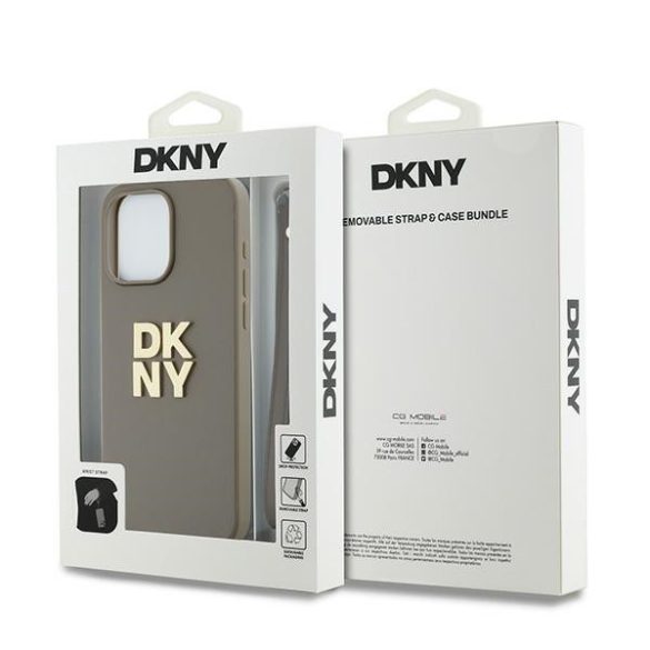 DKNY DKHCP15LPBSWSE Wrist Strap Stock Logo tok iPhone 15 Pro - bézs