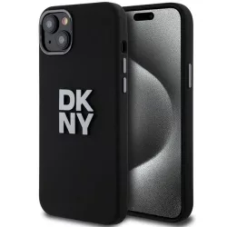   DKNY DKHCP15SSMCBSK Liquid Silicone Metal Logo tok iPhone 15 - fekete