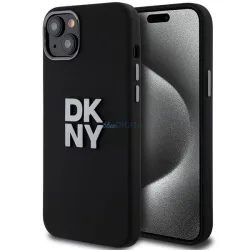   DKNY DKHCP15SSMCBSK Liquid Silicone Metal Logo tok iPhone 15 - fekete