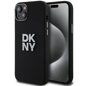 DKNY DKHCP15SSMCBSK Liquid Silicone Metal Logo tok iPhone 15 / 14 / 13 - fekete