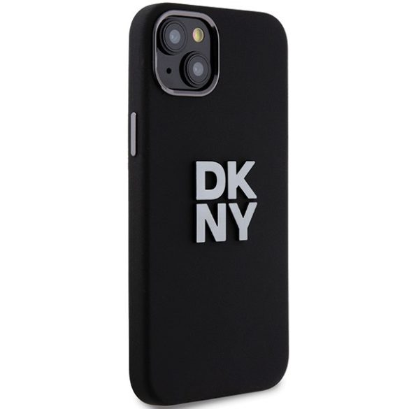 DKNY DKHCP15SSMCBSK Liquid Silicone Metal Logo tok iPhone 15 / 14 / 13 - fekete