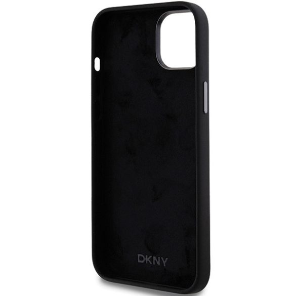 DKNY DKHCP15SSMCBSK Liquid Silicone Metal Logo tok iPhone 15 / 14 / 13 - fekete