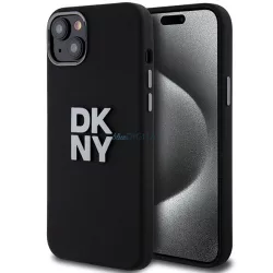   DKNY DKHCP15MSMCBSK Liquid Silicone Metal Logo tok iPhone 15 Plus - fekete