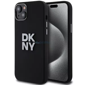 DKNY DKHCP15MSMCBSK Liquid Silicone Metal Logo tok iPhone 15 Plus - fekete