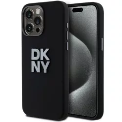   DKNY DKHCP15LSMCBSK Liquid Silicone Metal Logo tok iPhone 15 Pro - fekete