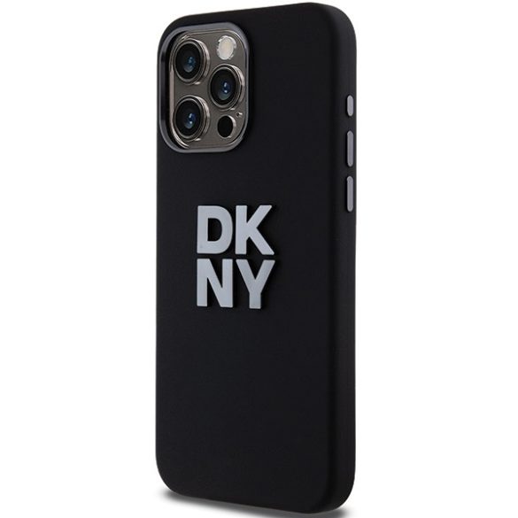 DKNY DKHCP15LSMCBSK Liquid Silicone Metal Logo tok iPhone 15 Pro - fekete