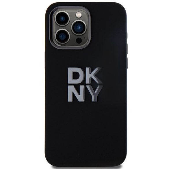 DKNY DKHCP15LSMCBSK Liquid Silicone Metal Logo tok iPhone 15 Pro - fekete