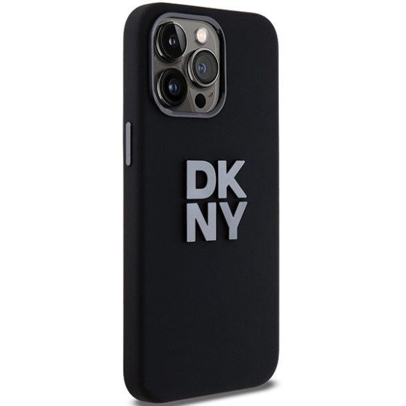 DKNY DKHCP15LSMCBSK Liquid Silicone Metal Logo tok iPhone 15 Pro - fekete