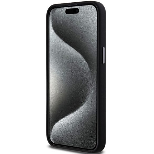 DKNY DKHCP15LSMCBSK Liquid Silicone Metal Logo tok iPhone 15 Pro - fekete