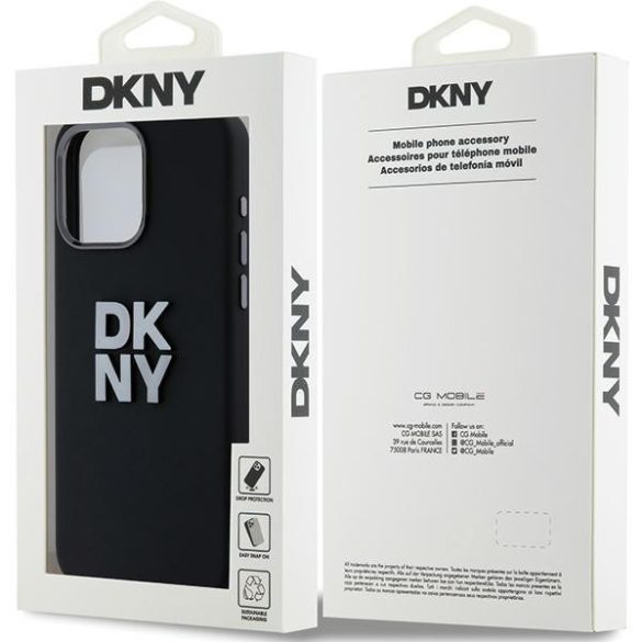 DKNY DKHCP15LSMCBSK Liquid Silicone Metal Logo tok iPhone 15 Pro - fekete