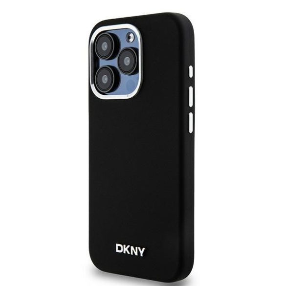 DKNY DKHMP14LSMCHLK Liquid Silicone Small Metal Logo MagSafe-kompatibilis tok iPhone 14 Pro - fekete