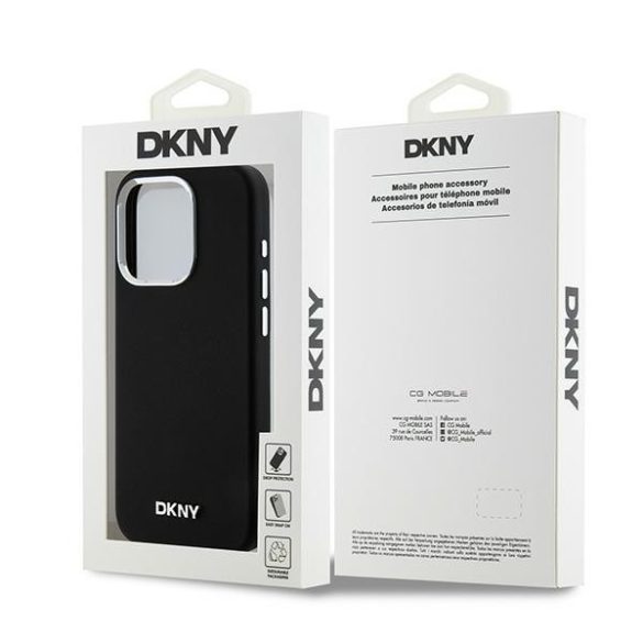 DKNY DKHMP14LSMCHLK Liquid Silicone Small Metal Logo MagSafe-kompatibilis tok iPhone 14 Pro - fekete