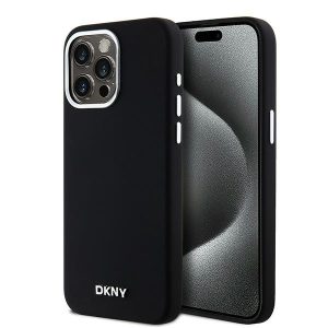 DKNY DKHMP14XSMCHLK Liquid Silicone Small Metal Logo MagSafe-kompatibilis tok iPhone 14 Pro Max - fekete