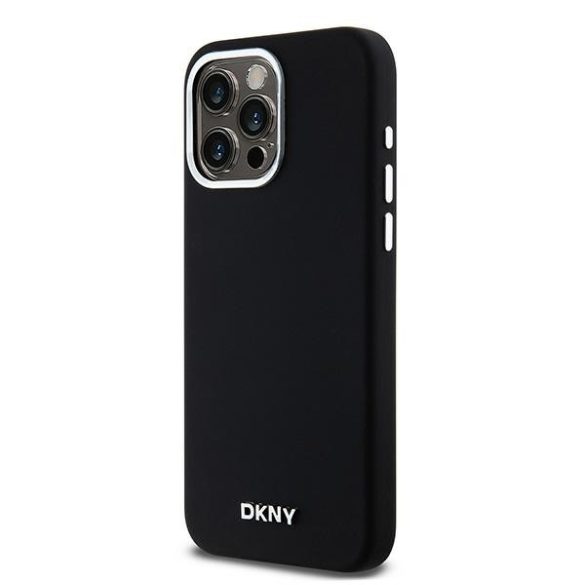 DKNY DKHMP14XSMCHLK Liquid Silicone Small Metal Logo MagSafe-kompatibilis tok iPhone 14 Pro Max - fekete