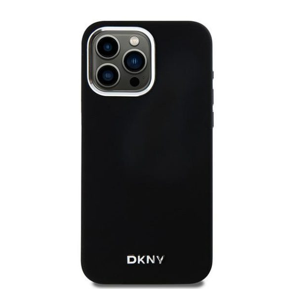 DKNY DKHMP14XSMCHLK Liquid Silicone Small Metal Logo MagSafe-kompatibilis tok iPhone 14 Pro Max - fekete