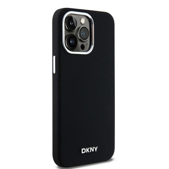 DKNY DKHMP14XSMCHLK Liquid Silicone Small Metal Logo MagSafe-kompatibilis tok iPhone 14 Pro Max - fekete