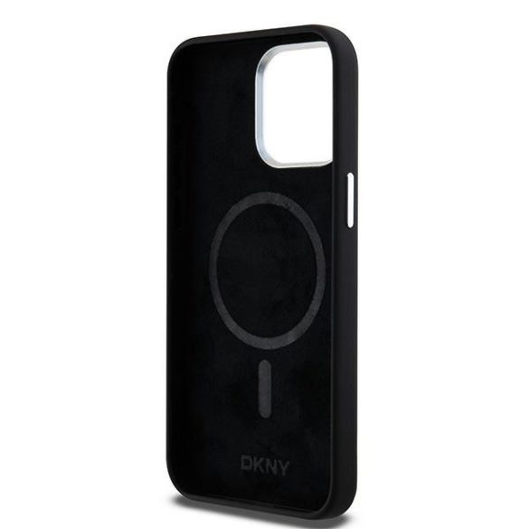 DKNY DKHMP14XSMCHLK Liquid Silicone Small Metal Logo MagSafe-kompatibilis tok iPhone 14 Pro Max - fekete