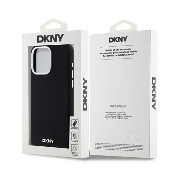 DKNY DKHMP14XSMCHLK Liquid Silicone Small Metal Logo MagSafe-kompatibilis tok iPhone 14 Pro Max - fekete