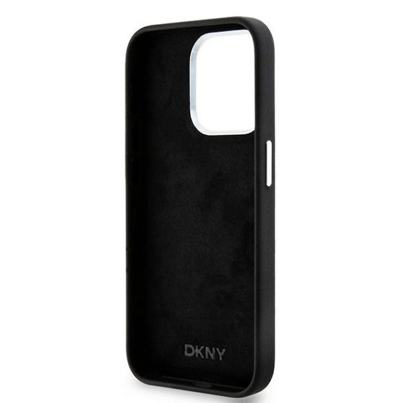 DKNY DKHMP15LSMCHLK Liquid Silicone Small Metal Logo MagSafe-kompatibilis tok iPhone 15 Pro - fekete