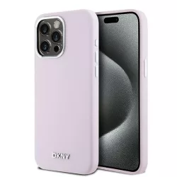   DKNY DKHMP14XSMCHLP Liquid Silicone Small Metal Logo MagSafe-kompatibilis tok iPhone 14 Pro Max - rózsaszín