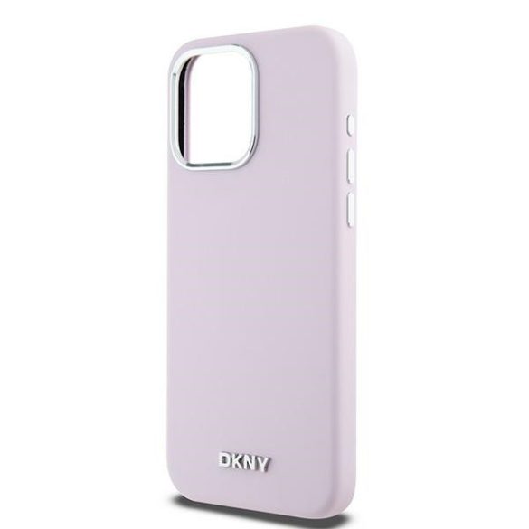 DKNY DKHMP14XSMCHLP Liquid Silicone Small Metal Logo MagSafe-kompatibilis tok iPhone 14 Pro Max - rózsaszín