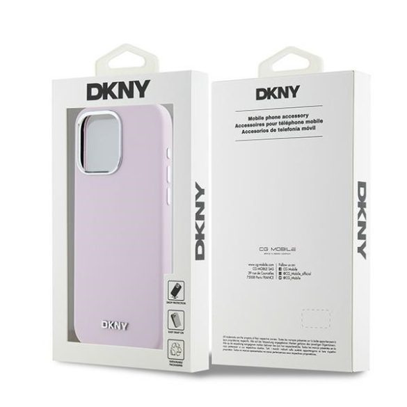 DKNY DKHMP14XSMCHLP Liquid Silicone Small Metal Logo MagSafe-kompatibilis tok iPhone 14 Pro Max - rózsaszín