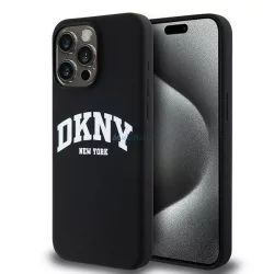   DKNY DKHMP13XSNYACH Liquid Silicone White Printed Logo MagSafe-kompatibilis tok iPhone 13 Pro Max - fekete