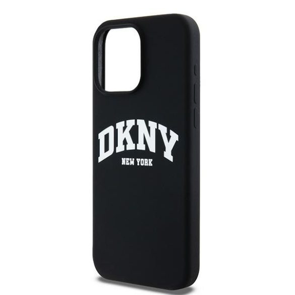 DKNY DKHMP13XSNYACH Liquid Silicone White Printed Logo MagSafe-kompatibilis tok iPhone 13 Pro Max - fekete