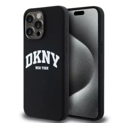   DKNY DKHMP14XSNYACH Liquid Silicone White Printed Logo MagSafe-kompatibilis tok iPhone 14 Pro Max - fekete