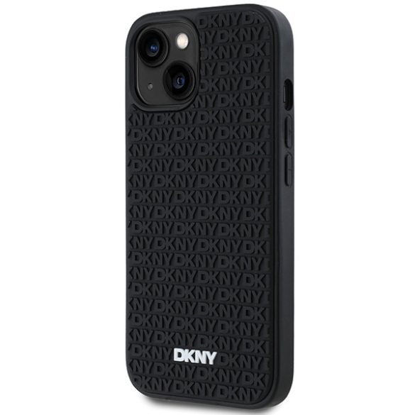 DKNY DKHCP15S3DRPWK 3D Rubber Repeat Pattern tok iPhone 15/14/13 - fekete