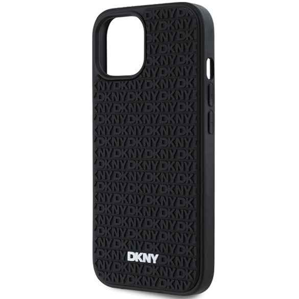 DKNY DKHCP15S3DRPWK 3D Rubber Repeat Pattern tok iPhone 15/14/13 - fekete