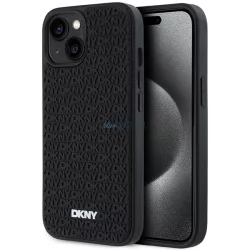   DKNY DKHCP15M3DRPWK 3D Rubber Repeat Pattern tok iPhone 15 Plus - fekete