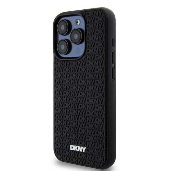 DKNY DKHCP15L3DRPWK 3D Rubber Repeat Pattern tok iPhone 15 Pro - fekete