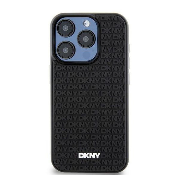 DKNY DKHCP15L3DRPWK 3D Rubber Repeat Pattern tok iPhone 15 Pro - fekete