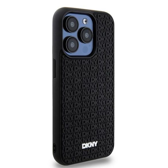 DKNY DKHCP15L3DRPWK 3D Rubber Repeat Pattern tok iPhone 15 Pro - fekete