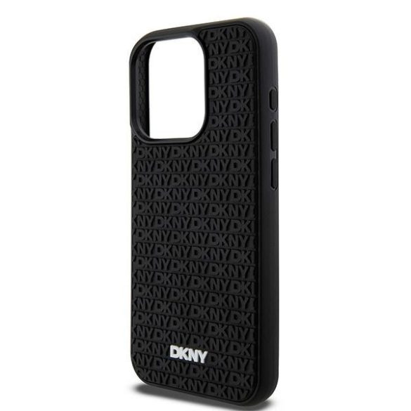 DKNY DKHCP15L3DRPWK 3D Rubber Repeat Pattern tok iPhone 15 Pro - fekete