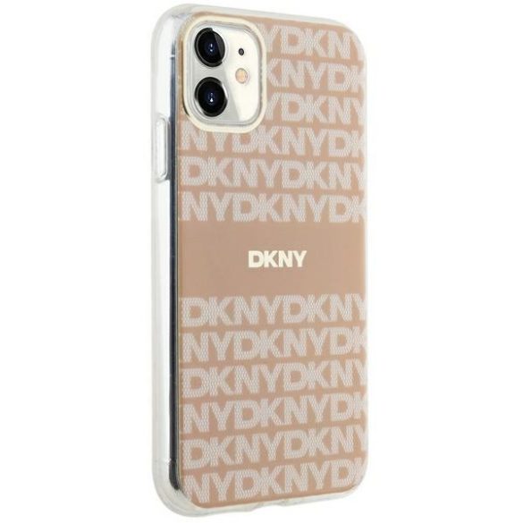 DKNY DKHMN61HRHSEP IML Mono & Stripe MagSafe-kompatibilis tok iPhone 11 / Xr - rózsaszín