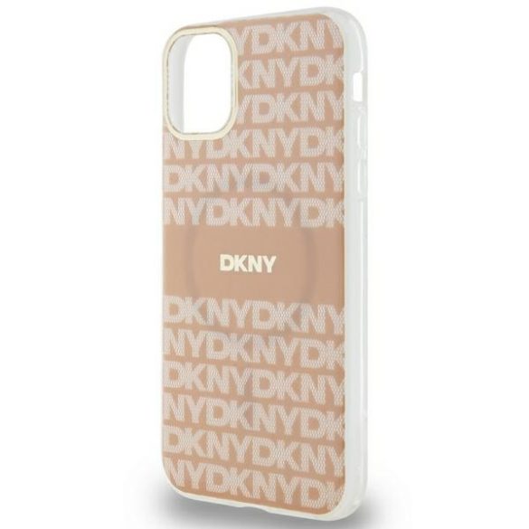 DKNY DKHMN61HRHSEP IML Mono & Stripe MagSafe-kompatibilis tok iPhone 11 / Xr - rózsaszín