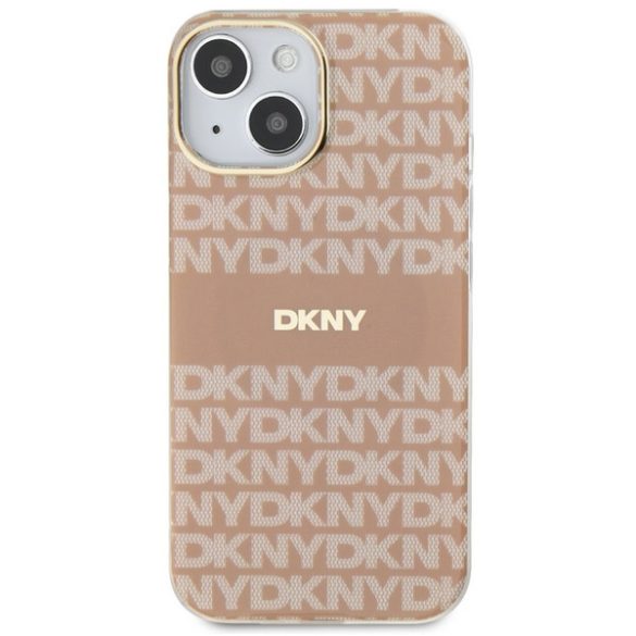 DKNY DKHMP14SHRHSEP IML Mono & Stripe MagSafe-kompatibilis tok iPhone 14 / 15 / 13 - rózsaszín