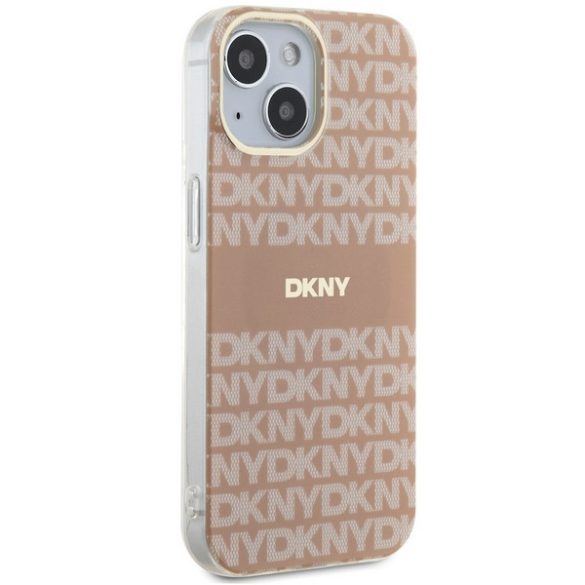 DKNY DKHMP14SHRHSEP IML Mono & Stripe MagSafe-kompatibilis tok iPhone 14 / 15 / 13 - rózsaszín