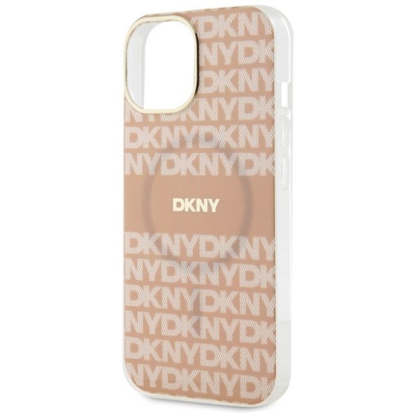 DKNY DKHMP14SHRHSEP IML Mono & Stripe MagSafe-kompatibilis tok iPhone 14 / 15 / 13 - rózsaszín