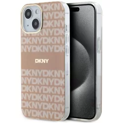   DKNY DKHMP15SHRHSEP IML Mono & Stripe MagSafe-kompatibilis tok iPhone 15 - rózsaszín