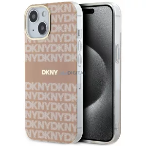 DKNY DKHMP15SHRHSEP IML Mono & Stripe MagSafe-kompatibilis tok iPhone 15 - rózsaszín