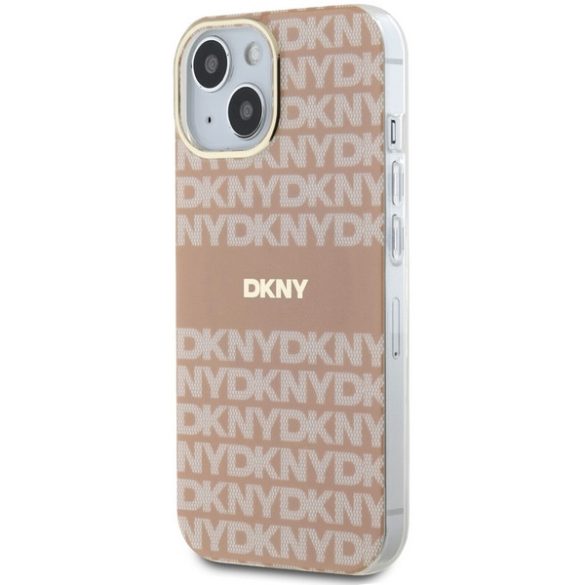 DKNY DKHMP15SHRHSEP IML Mono & Stripe MagSafe-kompatibilis tok iPhone 15 / 14 / 13 - rózsaszín