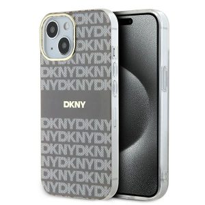 DKNY DKHMP15SHRHSEE IML Mono & Stripe MagSafe-kompatibilis tok iPhone 15 / 14 / 13 - bézs