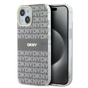 DKNY DKHMP15SHRHSEE IML Mono & Stripe MagSafe-kompatibilis tok iPhone 15 - bézs