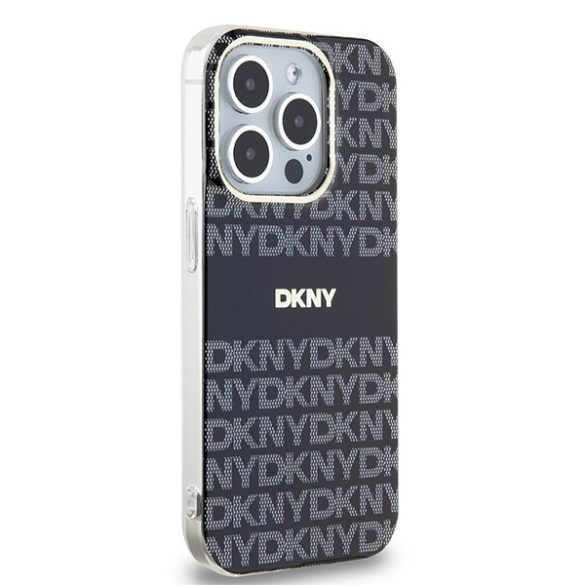 DKNY DKHMP13LHRHSEK IML Mono & Stripe MagSafe-kompatibilis tok iPhone 13 / 13 Pro - fekete