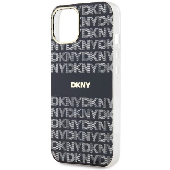 DKNY DKHMP14SHRHSEK IML Mono & Stripe MagSafe-kompatibilis tok iPhone 14 / 15 / 13 - fekete