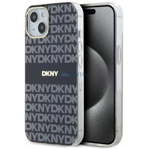 DKNY DKHMP15SHRHSEK IML Mono & Stripe MagSafe-kompatibilis tok iPhone 15 - fekete