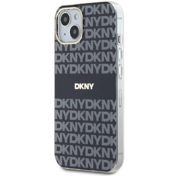 DKNY DKHMP15SHRHSEK IML Mono & Stripe MagSafe-kompatibilis tok iPhone 15 / 14 / 13 - fekete